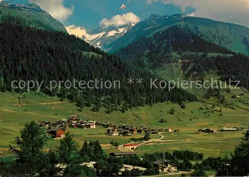 Gluringen Panorama mit Blick zum Galmihorn Hohe Gwaechte Berner Alpen Kat. Gluringen