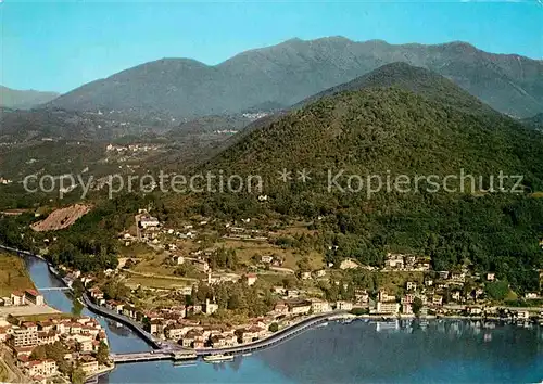 Ponte Tresa Lago di Lugano Luganersee Alpen Fliegeraufnahme