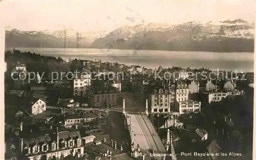 Lausanne VD Pont Bessiere Lac Leman et les Alpes Genfersee Alpen Kat. Lausanne