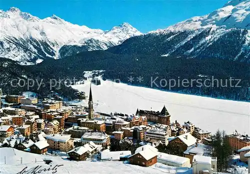 St Moritz GR Gesamtansicht Wintersportplatz Alpenpanorama Kat. St Moritz