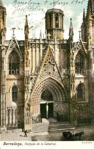 Barcelona Cataluna Fachada de la Catedral Kat. Barcelona