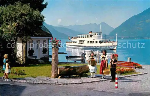 Motorschiffe M.S. Interlaken Iseltwald Brienzersee Berner Trachten  Kat. Schiffe