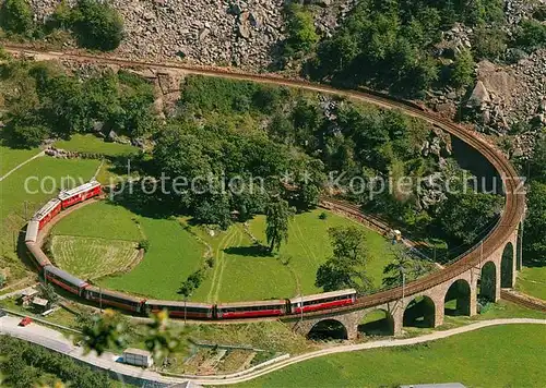 Eisenbahn Rhaetische Bahn Brusio Puschlav Kehrviadukt Bernina Express  Kat. Eisenbahn