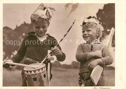 Kinder Child Enfants Trommel Deutsches Frauenwerk Muetterdienst Spendenkarte  Kat. Kinder