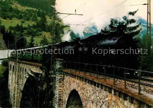 Lokomotive Dampfextrazug Rhaetische Bahn Soliser Viadukt Kat. Eisenbahn