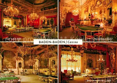 Casino Spielbank Baden Baden Saal Louis XIV. Saal Louis XIII.  Kat. Spiel