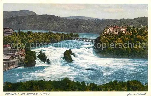 Foto Gaberell J. Nr. 10480 Rheinfall Schloss Laufen  Kat. Fotografie