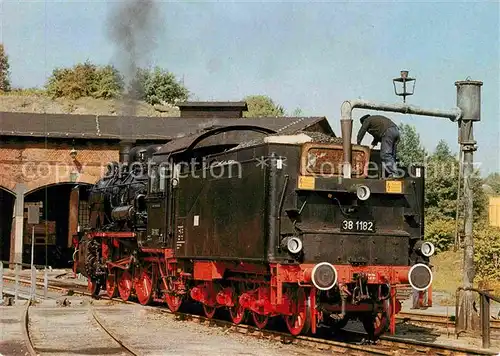 Lokomotive Museumslokomotive 381182 Wassernehmen Plauen Kat. Eisenbahn