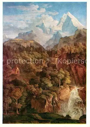 Richter Ludwig Der Watzmann 1824 Kat. Kuenstlerkarte