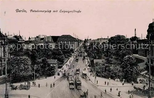 Strassenbahn Berlin Potsdamerplatz Leipziger Strasse  Kat. Strassenbahn