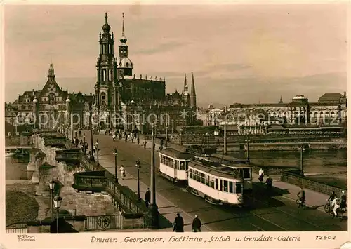 Foto Hahn Nr. 12602 Dresden Georgentor Schloss Gemaelde Galerie Strassenbahn Kat. Fotografie