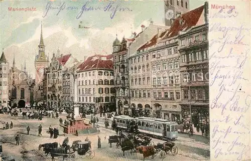 Strassenbahn Muenchen Marienplatz  Kat. Strassenbahn