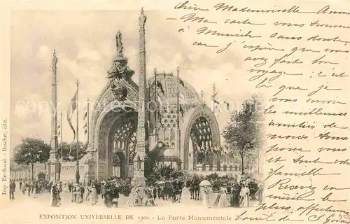 Exposition Universelle Paris 1900 Porte Monumentale  Kat. Expositions