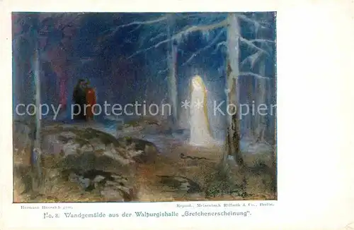Kuenstlerkarte Hermann Hendrich Gretchenerscheinung Walpurgishalle  Kat. Kuenstlerkarte