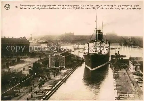 Dampfer Oceanliner Belgenland Antwerpen  Kat. Schiffe