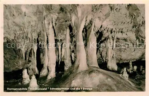 Hoehlen Caves Grottes Hermannshoehle Maerchenwald Schnewittchen und die 7 Zwerge Kat. Berge