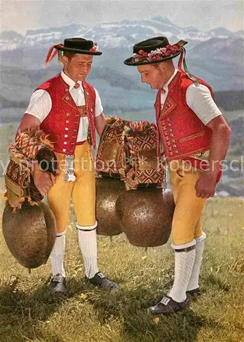 Trachten Schwarzwald  Appenzell Ausserrhoden Sennen Festtracht Schellenschuetten Kat. Trachten