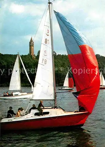 Segelboote Berlin Segler Grunewaldturm  Kat. Schiffe