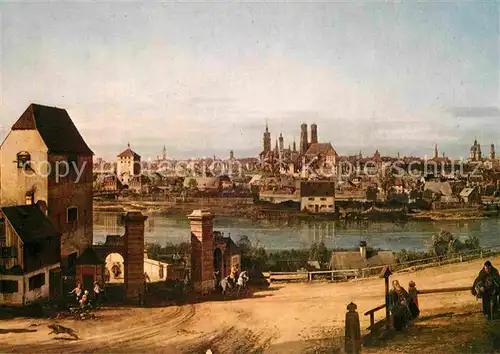 Kuenstlerkarte Canaletto Muenchen um 1750 Kat. Kuenstlerkarte