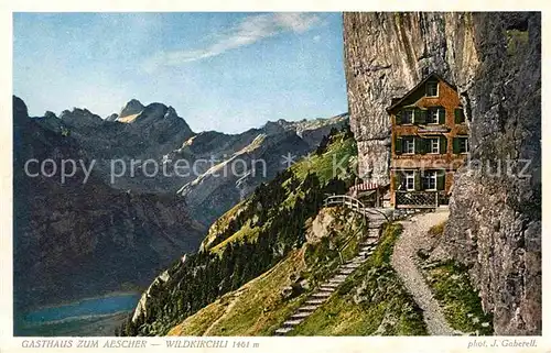 Foto Gaberell J. Nr. 5216 Gasthaus zum Aescher Wildkirchli Kat. Fotografie