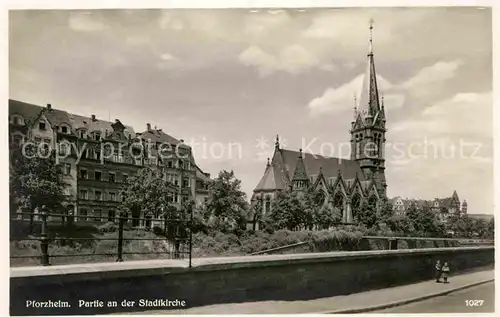 Pforzheim Partie an der Stadtkirche Kat. Pforzheim