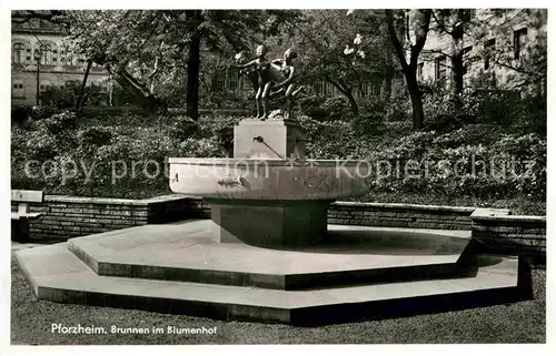 Pforzheim Brunnen Blumenhof Kat. Pforzheim