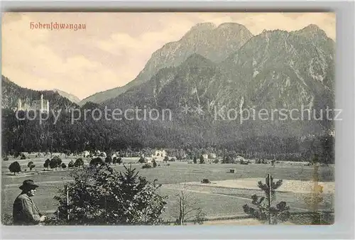 Hohenschwangau Panorama Schloss Kat. Schwangau