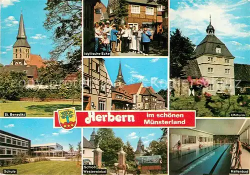 Herbern Uhrturm Schloss Westerwinkel Hallenbad Kat. Ascheberg