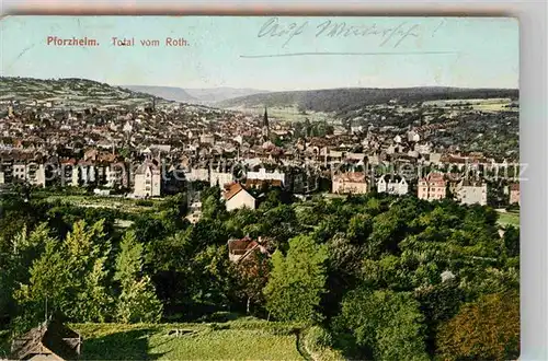 Pforzheim Panorama vom Roth Kat. Pforzheim