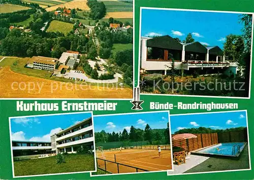 Randringhausen Bad Fliegeraufnahme Kurhaus Ernstmeier Tennisplatz Schwimmbad  Kat. Buende