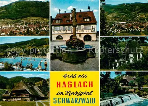 Haslach Kinzigtal Schwimmbad Brunnen Bauernhaus Kat. Haslach Kinzigtal