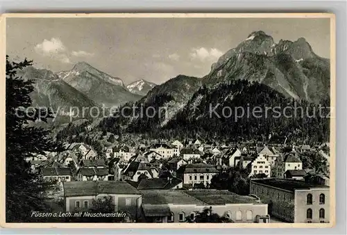 Fuessen Allgaeu mit Schloss Neuschwanstein Kat. Fuessen