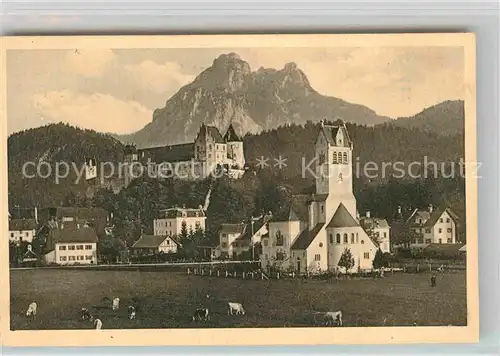 Fuessen Allgaeu Schloss mit Saeuling Kat. Fuessen
