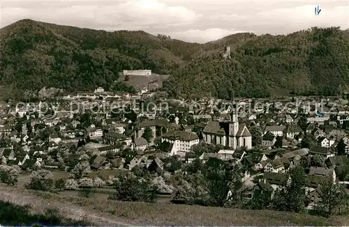 Waldkirch Breisgau Ortsansicht mit Kirche Blick zur Burg Kat. Waldkirch