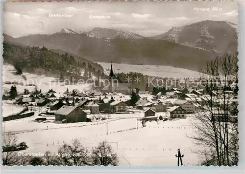 Oberstaufen mit Gundles Kopf Rindalphorn Hochgrat Kat. Oberstaufen