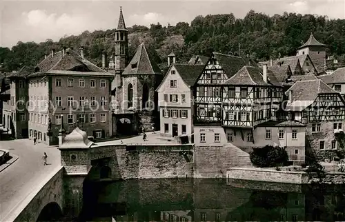 Schwaebisch Hall Fachwerkhaeuser Kocherbruecke Kat. Schwaebisch Hall