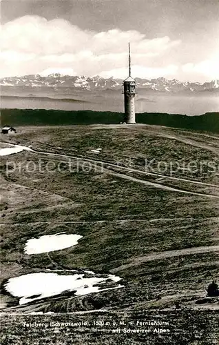 Feldberg Schwarzwald Fernsehturm mit Schweizer Alpen Kat. Feldberg (Schwarzwald)