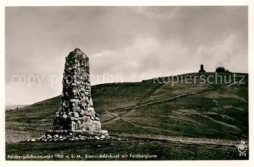 Feldberg Schwarzwald Bismarckdenkmal mit Feldbergturm Kat. Feldberg (Schwarzwald)