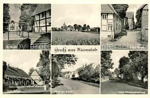 Riemsloh Kirchplatz Katholische Schule Altes Niedersachsenhaus Stiller Winkel  Kat. Melle