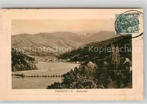 Guenterstal Freiburg Panorama Blick zum Schwarzwald Kat. Freiburg im Breisgau