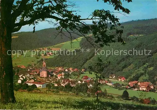 Oberharmersbach Ortsansicht mit Kirche Kat. Oberharmersbach