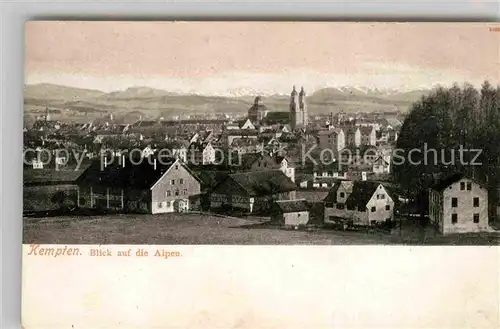 Kempten Allgaeu Panorama Kirche Alpen Kat. Kempten (Allgaeu)