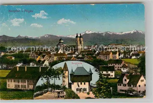 Kempten Allgaeu Burghalde Kirche Alpen Kat. Kempten (Allgaeu)