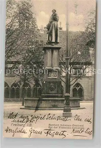 Freiburg Breisgau Berthold Schwarz Denkmal bei der Franziskanerkirche Kat. Freiburg im Breisgau