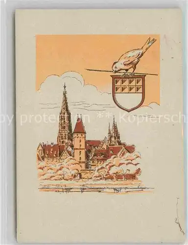 Ulm Donau Metzgerturm Muenster Kuenstlerkarte  Kat. Ulm