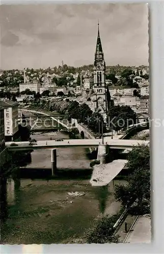 Pforzheim Partie an der Enz Kirche Pforte des Schwarzwaldes Weltplatz fuer Schmuck und Uhren Kat. Pforzheim