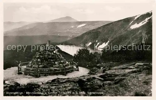 Schneekoppe Snezka Donatdenkmal Grosser Teich Kat. Riesengebirge Krkonose