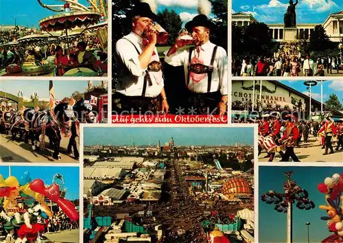 Oktoberfest Muenchen Parade Trommler Brauerei Pferdegespann  Kat. Feiern und Feste