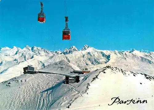 Seilbahn Weissfluhjoch Weissfluhgipfel Davos Parsenn Silvrettagruppe Kat. Bahnen