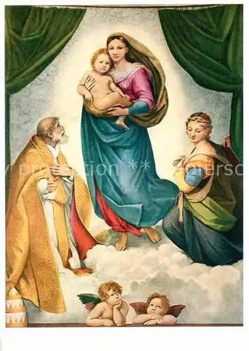 Raffaello Sixtinische Madonna  Kat. Kuenstlerkarte